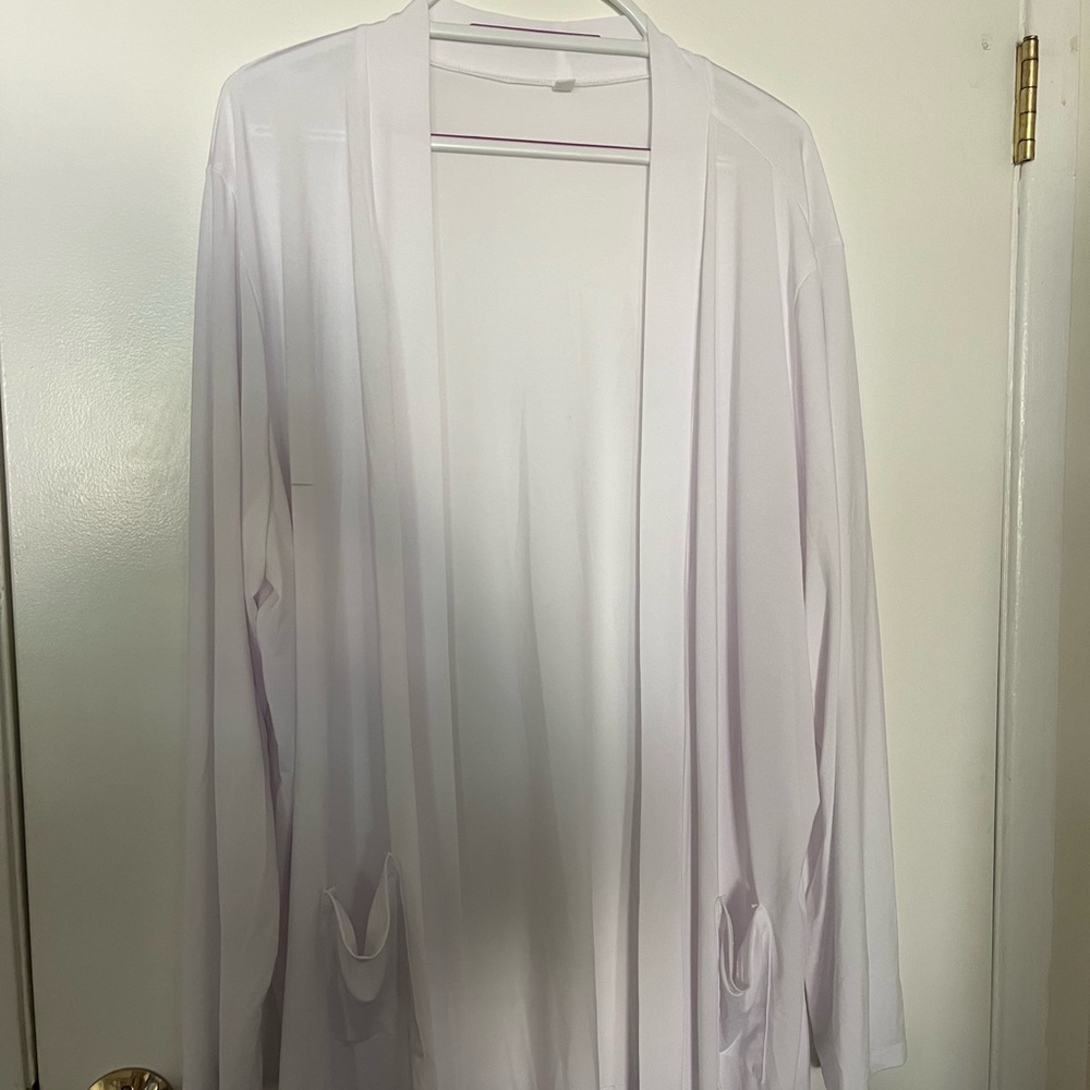 Elegant White Long Sleeve Cardigan 3x